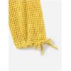 imageMakeMeChic Womens Long Sleeve V Neck Cut Out Summer Beach Cover Up DressYellow