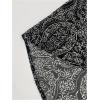 imageMakeMeChic Womens Paisley Pattern 34 Sleeve Summer Shirt Casual Asymmetrical Hem Open Front Blouse TopsBlack
