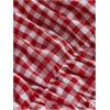 imageMakeMeChic Womens Plaid Print Cap Sleeve Blouse Gingham Tops Lace Trim Bow Knot Shirred Summer ShirtsRed and White