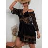imageMakeMeChic Womens Short Sleeve Plunging Beach Cover Up Dress Swimsuit Cover UpBlack D