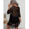 imageMakeMeChic Womens Short Sleeve Plunging Beach Cover Up Dress Swimsuit Cover UpBlack D