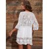 imageMakeMeChic Womens Short Sleeve Plunging Beach Cover Up Dress Swimsuit Cover UpWhite1