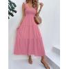 imageMakeMeChic Womens Summer Floral Dresses 2025 Beach Vacation Casual Blue and White Long Maxi Sundresses Pink Flounce Medium