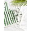 imageMakeMeChic Womens Summer Two Piece Outfit Striped Bow Square Neck Sleeveless Crop Tops and Shorts SetMulticolor