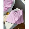 imageMakeMeChic Womens Two Piece Outfit Striped Button Down Shirt and Pleated Skirt Matching SetPink