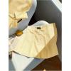 imageMakeMeChic Womens Two Piece Outfit Striped Button Down Shirt and Pleated Skirt Matching SetYellow