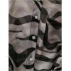 imageMakeMeChic Womens Zebra Striped Long Sleeve Collar Sheer Button Down Shirt Blouse Chiffon TopsBlack and White