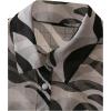 imageMakeMeChic Womens Zebra Striped Long Sleeve Collar Sheer Button Down Shirt Blouse Chiffon TopsBlack and White