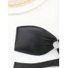 imageMakeMeChic Womens 2 Piece Bathing Suits Cut Out Ring Linked One Shoulder Bikini Sets SwimsuitsBlack
