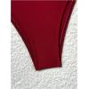 imageMakeMeChic Womens 2 Piece Bathing Suits Cut Out Ring Linked One Shoulder Bikini Sets SwimsuitsBurgundy