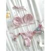 imageMakeMeChic Womens 2 Piece Bikini Set Metallic Halter Ruffle Tie Side Push Up Bathing SuitLight Pink