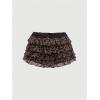 imageMakeMeChic Womens 2 Piece Club Outfit Leopard Print Strapless Ruched Tube Top and Ruffle Tiered Mini Shorts SetBrown