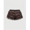 imageMakeMeChic Womens 2 Piece Club Outfit Leopard Print Strapless Ruched Tube Top and Ruffle Tiered Mini Shorts SetBrown