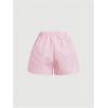 imageMakeMeChic Womens 2 Piece Outfits Striped Tie Shoulder Peplum Shirred Camisole and Shorts SetPink