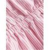 imageMakeMeChic Womens 2 Piece Outfits Striped Tie Shoulder Peplum Shirred Camisole and Shorts SetPink