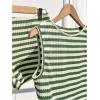 imageMakeMeChic Womens 2 Piece Summer Outfit Striped Crew Neck Tank Crop Top and Mini Shorts SetGreen