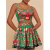 imageMakeMeChic Womens 2 Piece Vacation Outfits Floral Shirred Tank Top and A Line Mini Skirt SetsGreen