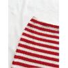 imageMakeMeChic Womens 2 Piece Y2k Outfit Striped Strapless Knot Tube Crop Tops and Bodycon Skirt SetRed and White