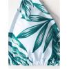 imageMakeMeChic Womens 3 Piece Bathing Suit Tropical Halter Triangle Bikini Set Mesh Cover Up RomperGreen