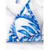 imageMakeMeChic Womens 3 Piece Bathing Suit Tropical Halter Triangle Bikini Set Mesh Cover Up RomperRoyal Blue