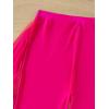 imageMakeMeChic Womens 3 Piece Swimsuit Solid Halter Bikini Set with Ruffle Sheer Cover UpHot Pink
