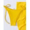 imageMakeMeChic Womens 3packs Triangle Bikini Swimsuit ampamp Beach SkirtYellow