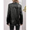 imageMakeMeChic Womens Button Down Shirt Long Sleeve Collared Pocket Work Blouse TopBlack