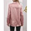 imageMakeMeChic Womens Button Down Shirt Long Sleeve Collared Pocket Work Blouse TopPink