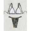 imageMakeMeChic Womens Camo Bikini Set Triangle Tie Backless Thong Bathing Suit Two Piece SwimsuitsMulticolor