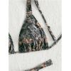 imageMakeMeChic Womens Camo Bikini Set Triangle Tie Backless Thong Bathing Suit Two Piece SwimsuitsMulticolor