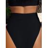 imageMakeMeChic Womens Casual High Waist Solid Bikini Bottoms Swim PantiesBlack