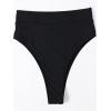 imageMakeMeChic Womens Casual High Waist Solid Bikini Bottoms Swim PantiesBlack