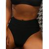 imageMakeMeChic Womens Casual High Waist Solid Bikini Bottoms Swim PantiesBlack B