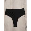 imageMakeMeChic Womens Casual High Waist Solid Bikini Bottoms Swim PantiesBlack B