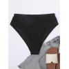 imageMakeMeChic Womens Casual High Waist Solid Bikini Bottoms Swim PantiesBlack C