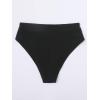 imageMakeMeChic Womens Casual High Waist Solid Bikini Bottoms Swim PantiesBlack C