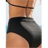 imageMakeMeChic Womens Casual High Waist Solid Bikini Bottoms Swim PantiesBlack E