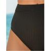 imageMakeMeChic Womens Casual High Waist Solid Bikini Bottoms Swim PantiesBlack E