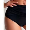 imageMakeMeChic Womens Casual High Waist Solid Bikini Bottoms Swim PantiesBlack a