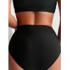 imageMakeMeChic Womens Casual High Waist Solid Bikini Bottoms Swim PantiesBlack a