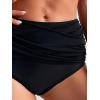 imageMakeMeChic Womens Casual High Waist Solid Bikini Bottoms Swim PantiesBlack a