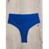 imageMakeMeChic Womens Casual High Waist Solid Bikini Bottoms Swim PantiesBlue a