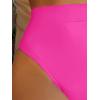 imageMakeMeChic Womens Casual High Waist Solid Bikini Bottoms Swim PantiesHot Pink