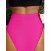 imageMakeMeChic Womens Casual High Waist Solid Bikini Bottoms Swim PantiesHot Pink