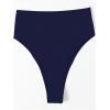 imageMakeMeChic Womens Casual High Waist Solid Bikini Bottoms Swim PantiesNavy Blue