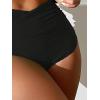 imageMakeMeChic Womens Casual High Waist Solid Bikini Bottoms Swim PantiesSolid Black