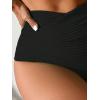imageMakeMeChic Womens Casual High Waist Solid Bikini Bottoms Swim PantiesSolid Black