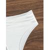 imageMakeMeChic Womens Casual High Waist Solid Bikini Bottoms Swim PantiesWhite B
