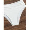 imageMakeMeChic Womens Casual High Waist Solid Bikini Bottoms Swim PantiesWhite B