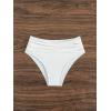 imageMakeMeChic Womens Casual High Waist Solid Bikini Bottoms Swim PantiesWhite B